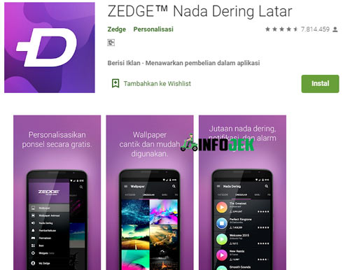 1. Instal Aplikasi Zedge
