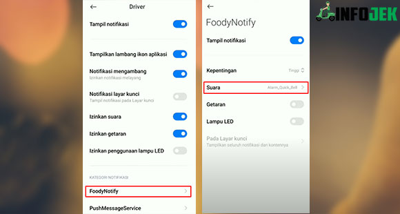 Setting HP Shopee Food dengan Tambah Suara Notifikasi FoodyNotify