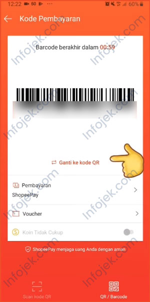 Kode Barcode ShopeePay Terlihat
