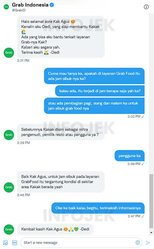 Jam Sibuk GrabFood Menurut CS Grab Indonesia