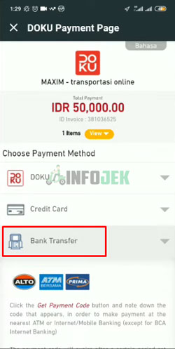 7 Pilih Bank Transfer