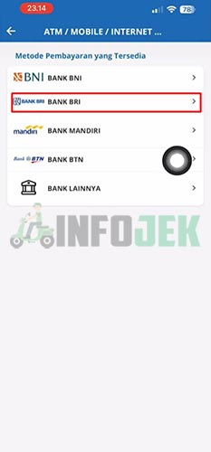 Pilih BANK BRI KAI Access